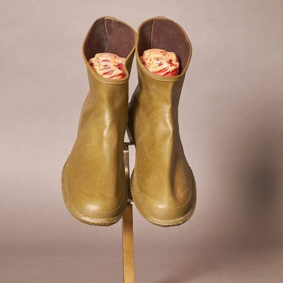 1960s America’s Paracord Army Green Galoshes Rain Boots - Picture 3 of 11